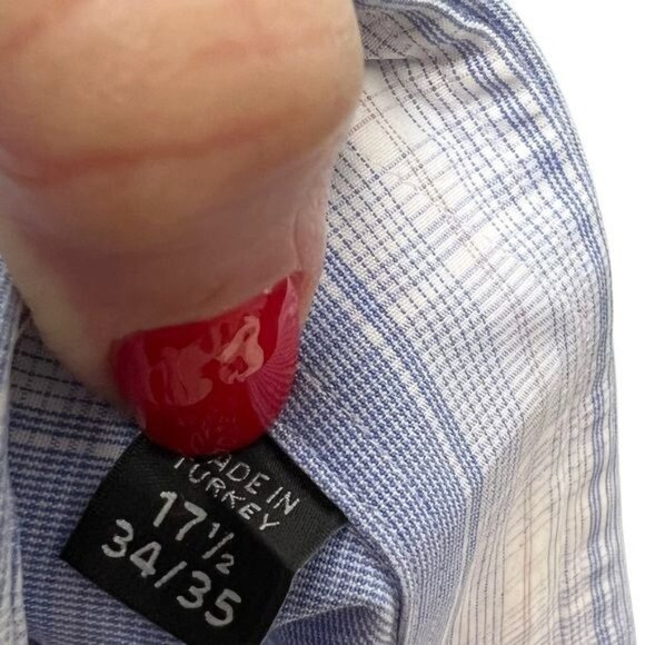 Ike Behar 120’s 2 Ply Lavender Plaid Button Down Cotton Shirt - Picture 6 of 9